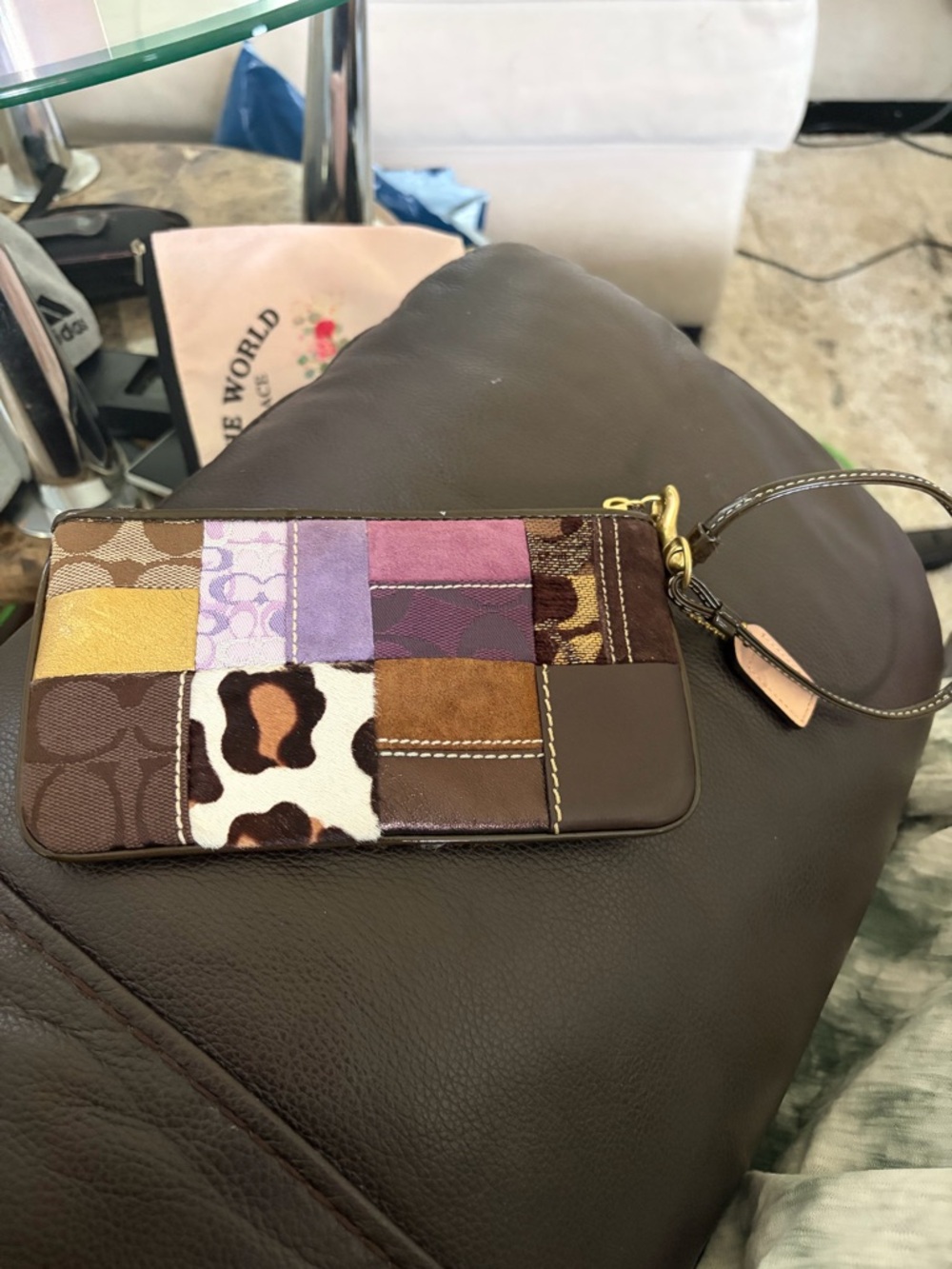 Coach Patchwork Wristlet Wallet - Brown & Multicolor